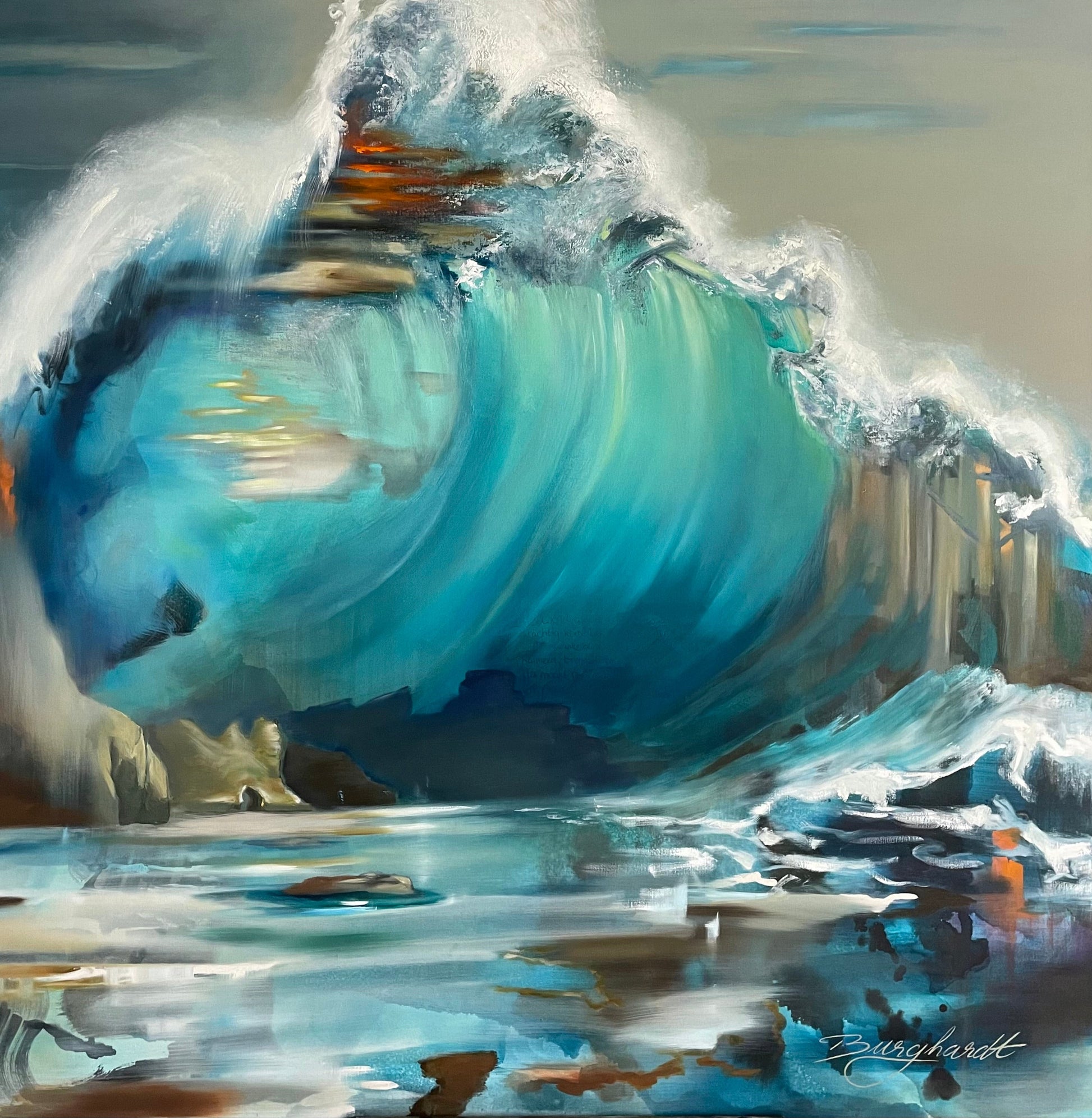 'Carried by the Wind' 150 x 150 cm oil painting Melissa Burghardt